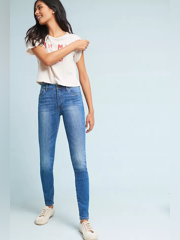 Anthropologie Pilcro & The Letterpress Mid Rise Skinny Jeans Size 26 Medium Wash